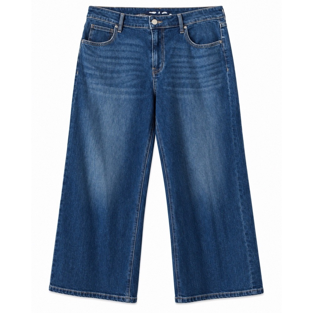 Old Navy Wow Wide Leg High Rise Jeans Plus Size 18 Petite Blue Denim Cropped